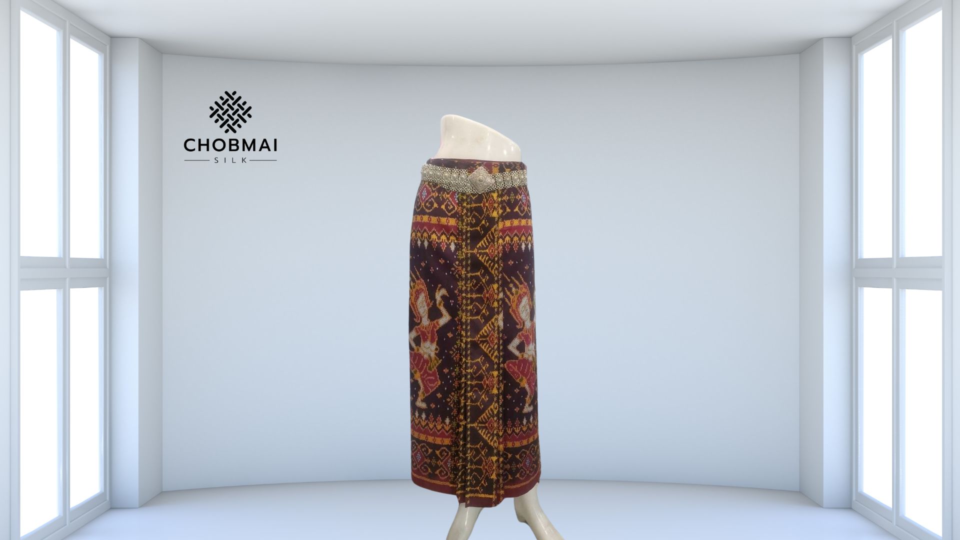 สั่งตัดเย็บ กระโปรงผ้าไหม ตัดเป็นหน้านางกลาง(ไม่รวมผ้า) รหัส CUT-PT007