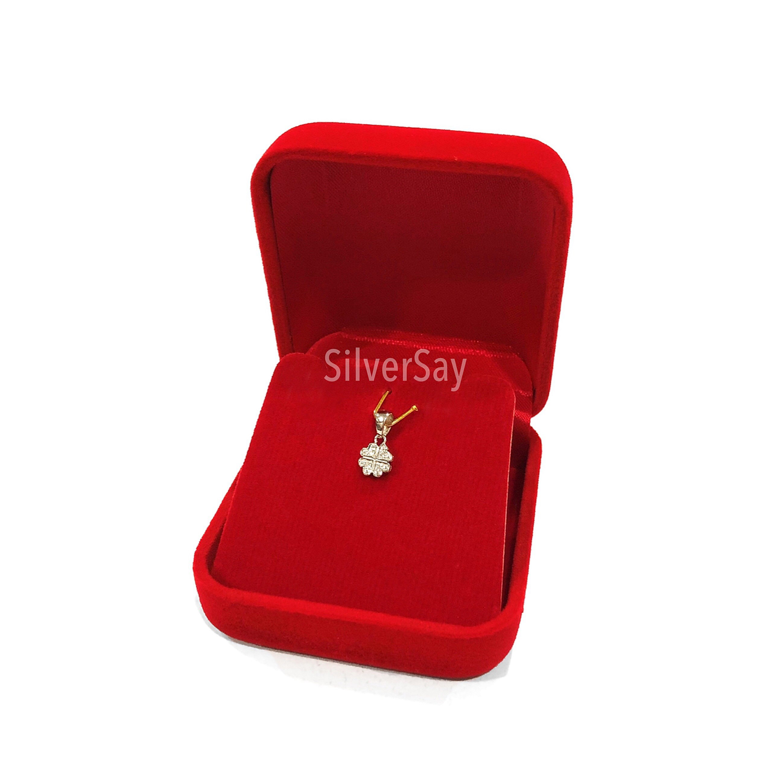 ต่างหูใบโคลเวอร์จิ๋ว Clover 4/ฝังเพชรสวิส/ตัดขอบ/5 มม./สีทองคำ22k