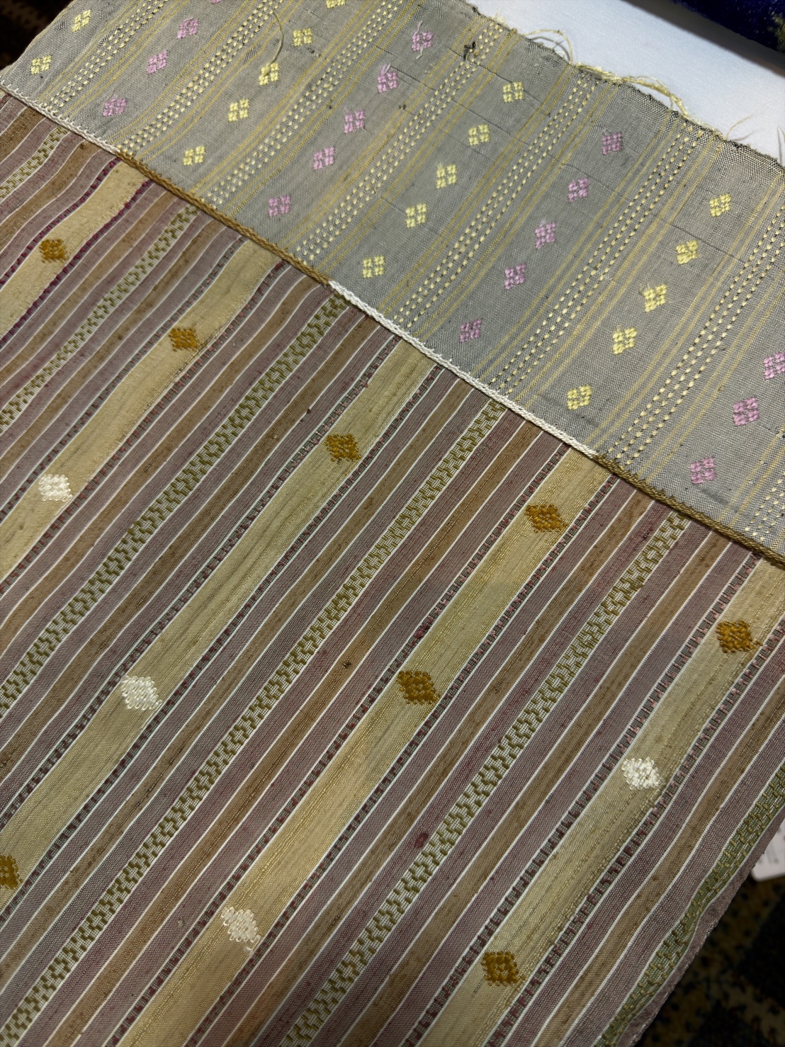 ซิ่นขิดไหม ต่อหัว ขนาด1x2เมตร สีเหลืองทองนวล รหัส R4F-155-1246818