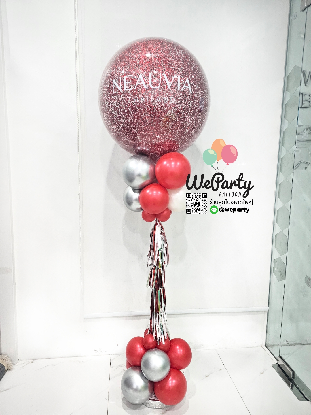 ลูกโป่งต้นยืน 36" Balloon Standee (ตกแต่งคอบนล่าง+พู่)(ไม่เคลือบแววอควา)