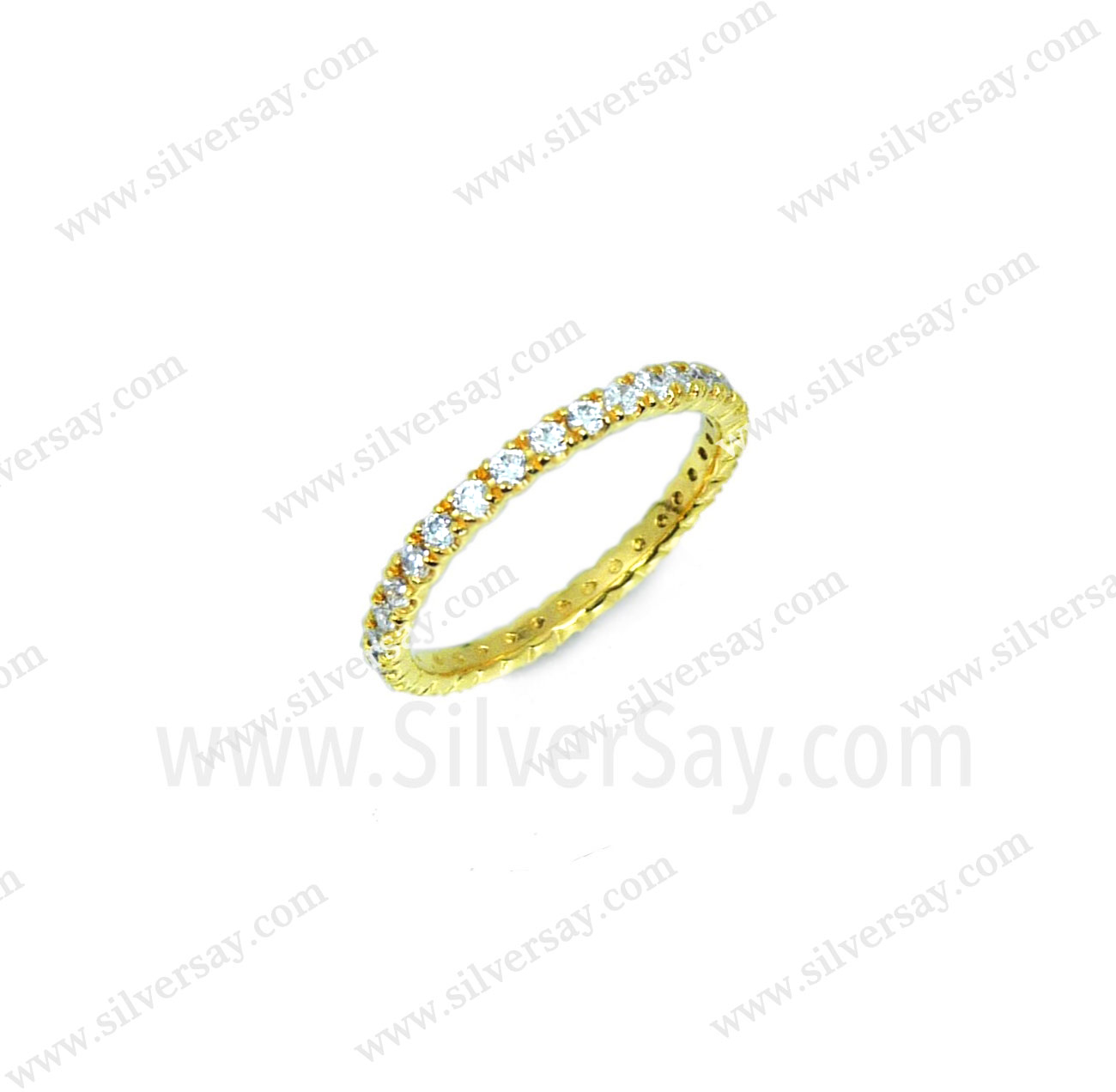 แหวนเพชรสวิส 1.5 มม./หนามเตยรอบวง/ตัดลาย/สีทอง22k