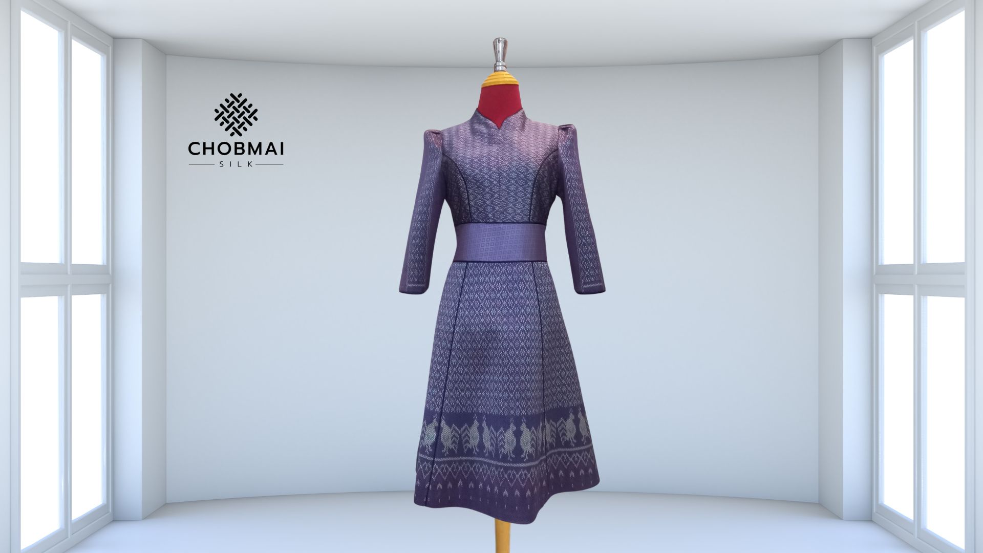 แบบตัดชุด เดรสผ้าไหม (ไม่รวมผ้า) chobmai x ARW รหัส CUT-ARW-1125670