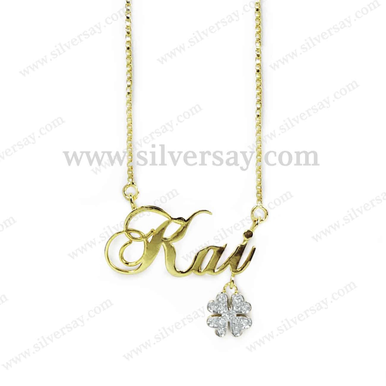 สร้อยข้อมือตัวอักษร "I LOVE YOU" แบบเกลี้ยง