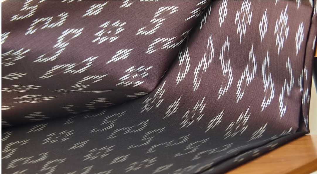 ซิ่น ผ้าไหมมัดหมี่ ไหมบ้าน ขนาด 1x2หลา พื้นสีน้ำตาล รหัส CISP-CT-0612684