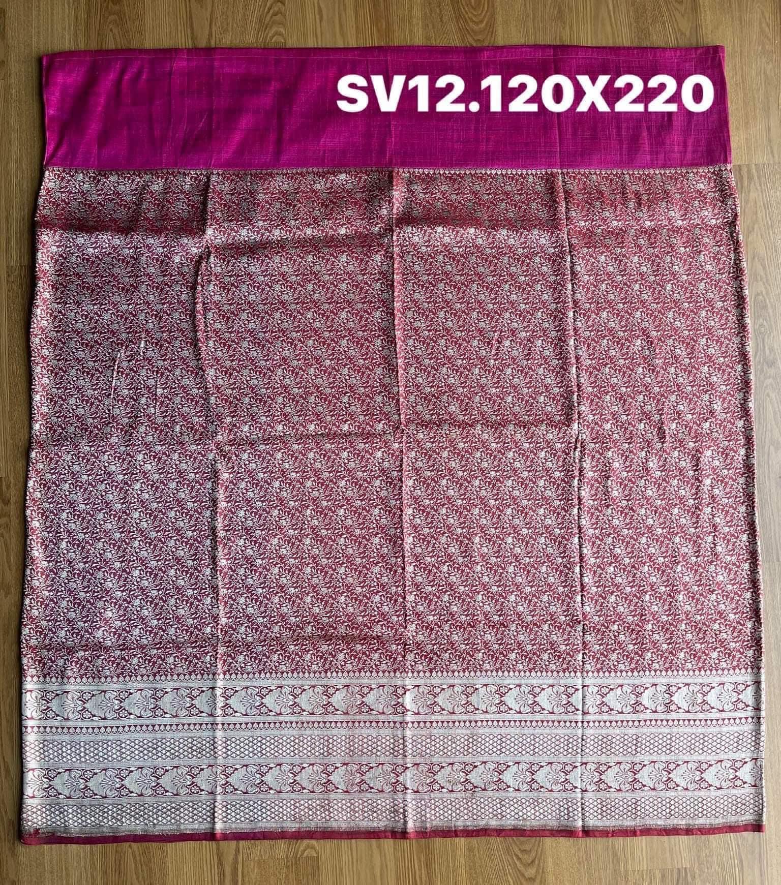 ซิ่น ผ้าปาโตล่ายกเงิน เส้นยืนไหมแท้ ขนาด 120x220ซม พื้นสีชมพู รหัส N9-SIL0522669