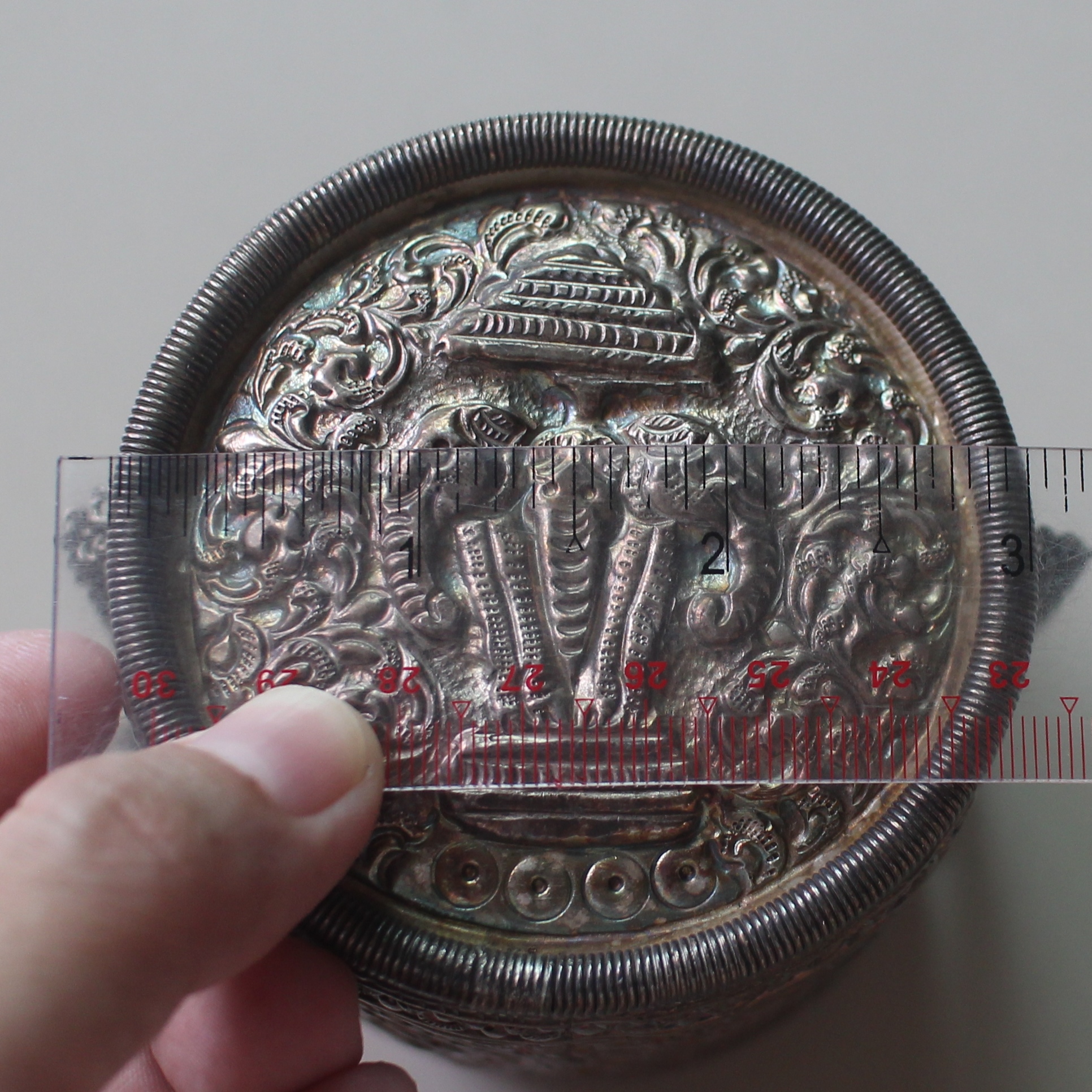 SI361 กระติ๊บข้าวเหนียว ช้างสามเศีนร เงินแท้ 92.5% นน. 246 กรัม