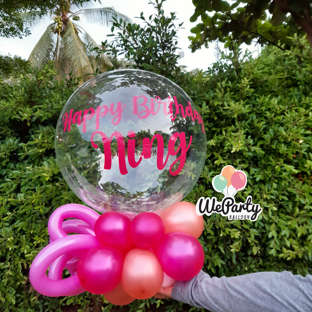 ลูกโป่งบับเบิ้ลแบบฐานตั้ง Bubble Balloon Table Standing (ใส่ข้อความได้บนลูกโป่งบับเบิ้ล)
