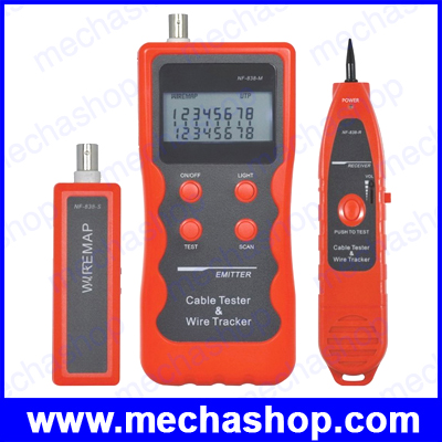 เครื่องมือตรวจหาตำแหน่งสายไฟ เครื่องตรวจสายสัญญาณโทรศัพท์ สายแลน Cable Tester Telephone Wire/LAN Tracker RJ45 RJ11 BNC Coaxial NF-838