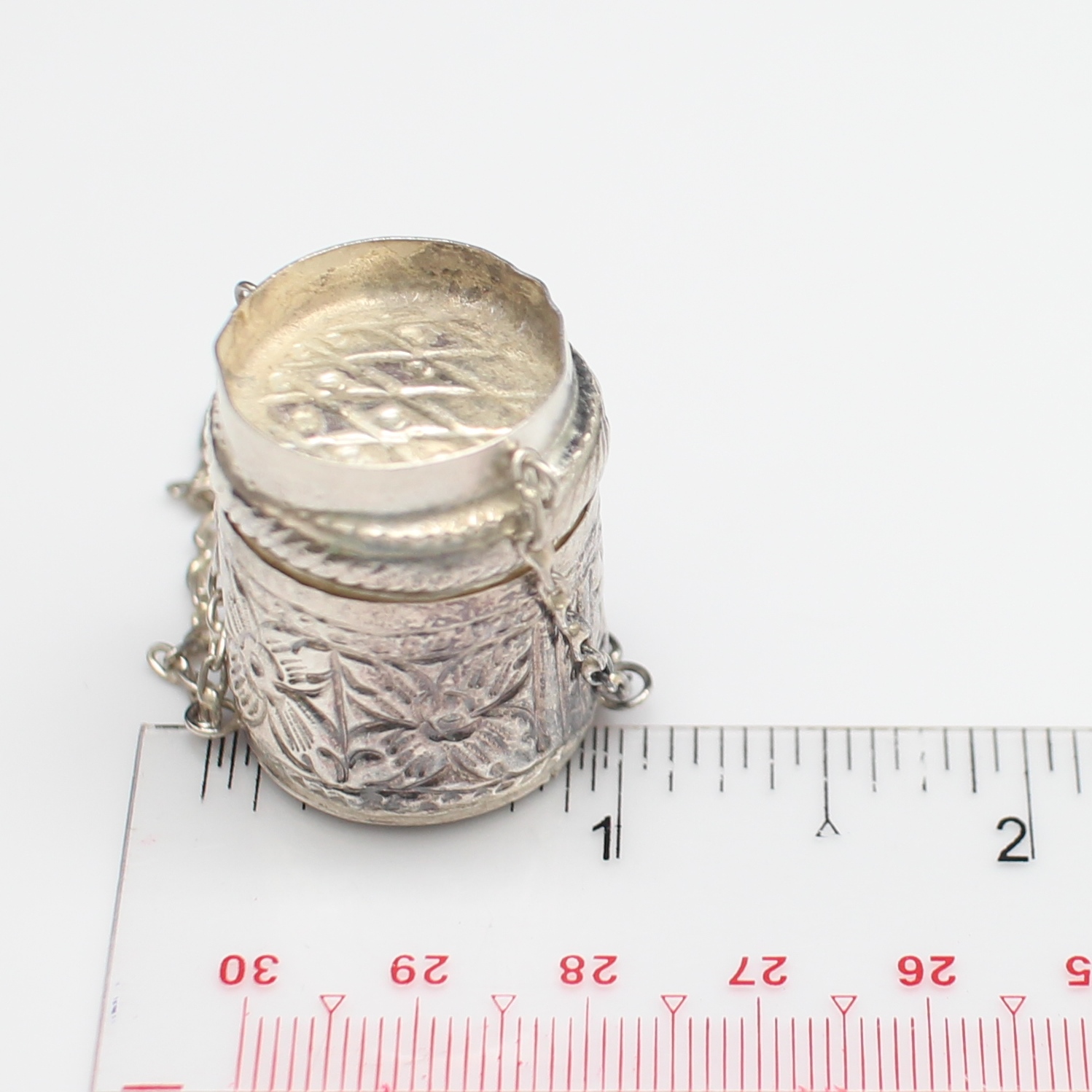 SI357 กระติ๊บเงินจิ๋ว ลายสาน เงินแท้ 92.5% นน.รวม 8.2 กรัม