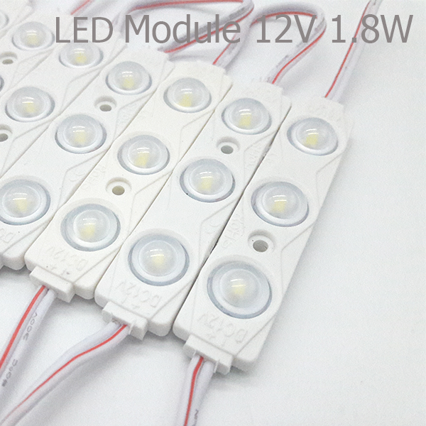 LED Module 1.8W 12V PVC เลนส์กระจายแสง สีขาว [ขายเป็นแผง 20ตัว]