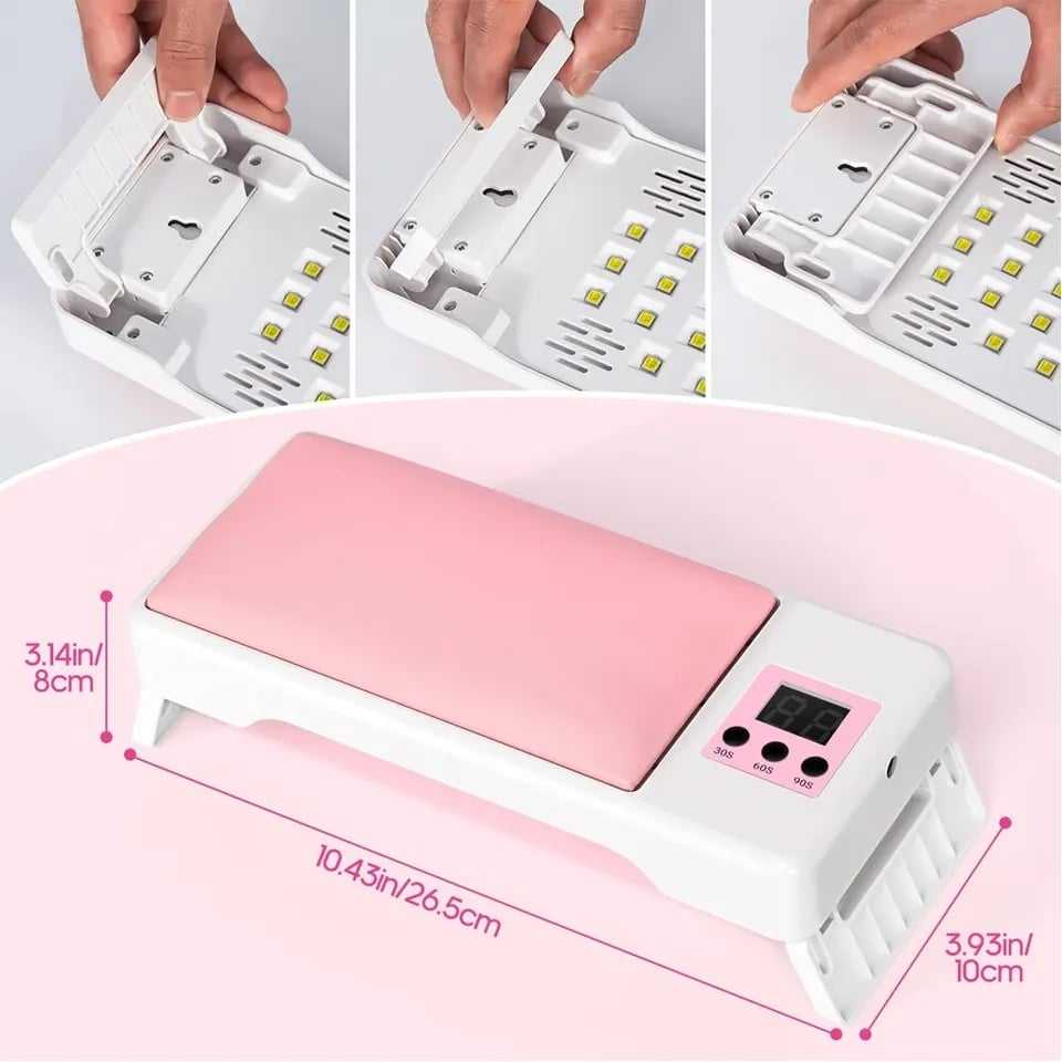 เครื่องอบเล็บเจล UV/LED แบบมีหมอนรองมือในตัว 72w