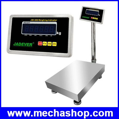 เครื่องชั่งสแตนเลส เครื่องชั่งดิจิตอลตั้งพื้น Digital Scale ชั่งได้ 60kg/5g, 150kg/10g, 300kg/20g ฐานชั่งเป็นสแตนเลส เครื่องชั่งรุ่น JWI-686 ยี่ห้อ JADEVER (ไต้หวัน)