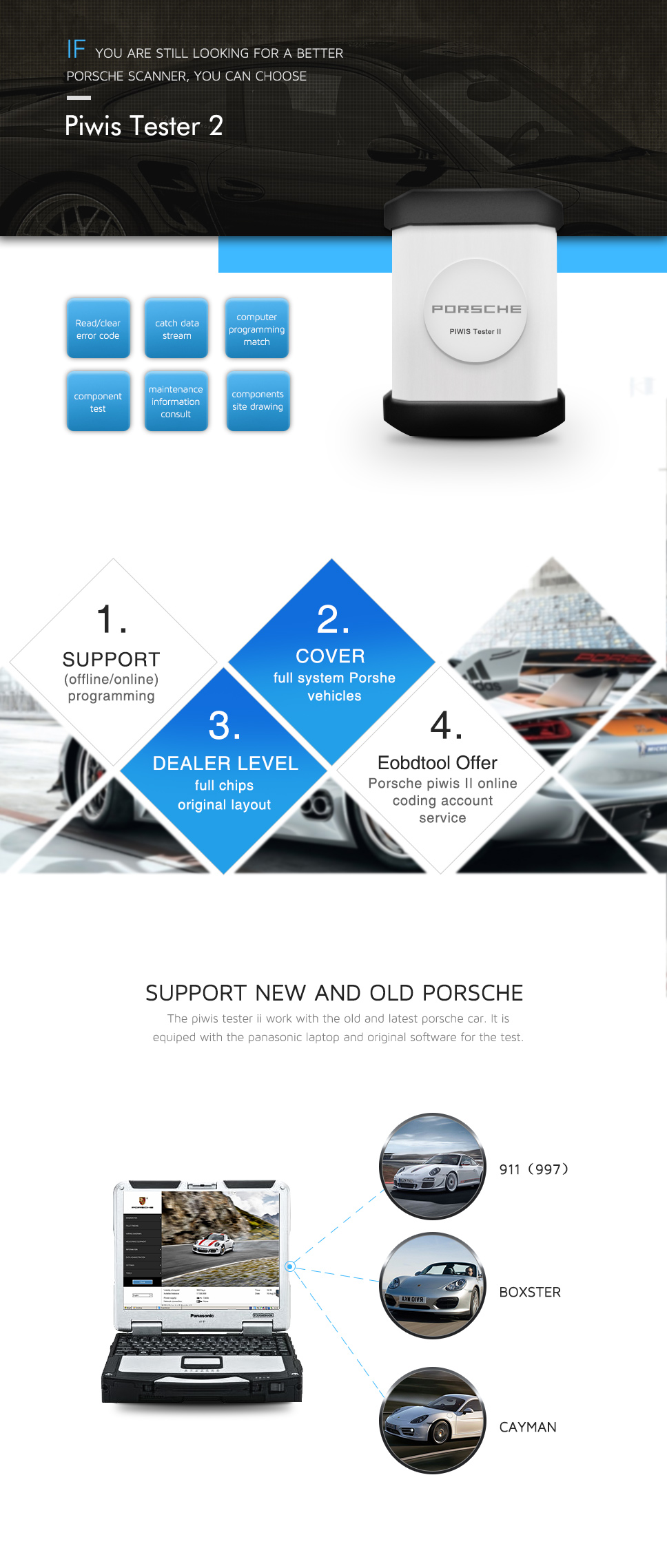 เครื่องมือวิเคราะห์ Porsche Piwis tester 2 เวอร์ชั่น 18.50
