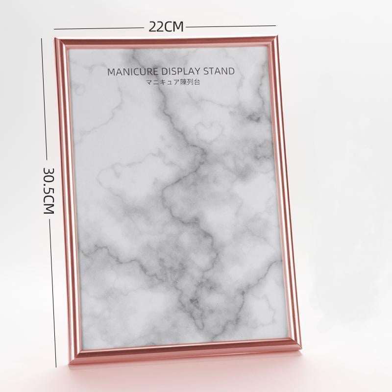 กรอบรูปโชว์เล็บปลอม กระดานโชว์เล็บ มีขาตั้ง สีRose Gold