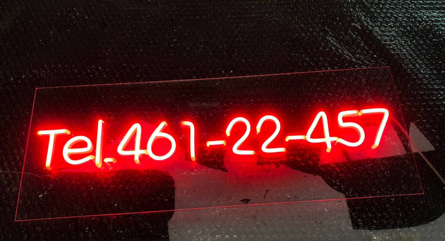 ป้ายไฟนีออนดัดledflexแสงไฟสีแดง ป้ายเบอร์โทรศัพท์