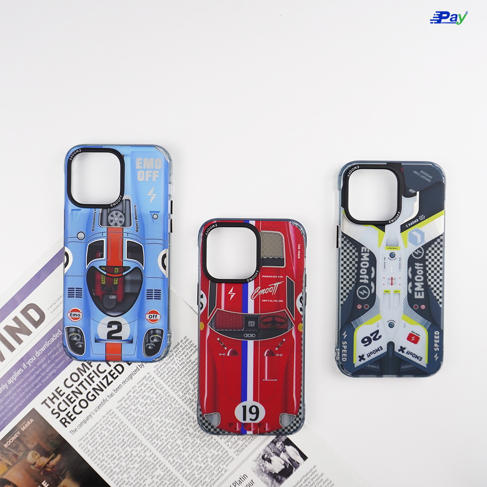 เคสโทรศัพท์ iPhone EMO OFF กันกระแทก ขอบTPU ลายรถแข่ง สำหรับ14ProMax
