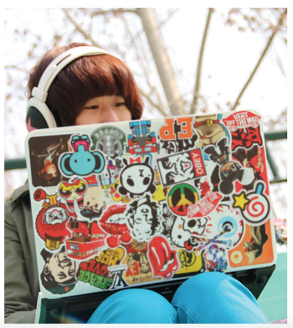 สติ๊กเกอร์ (set 100 ชิ้น) ติด ตกแต่ง กระเป๋า โน๊ตบุ๊ค ของใช้จิปาถะ