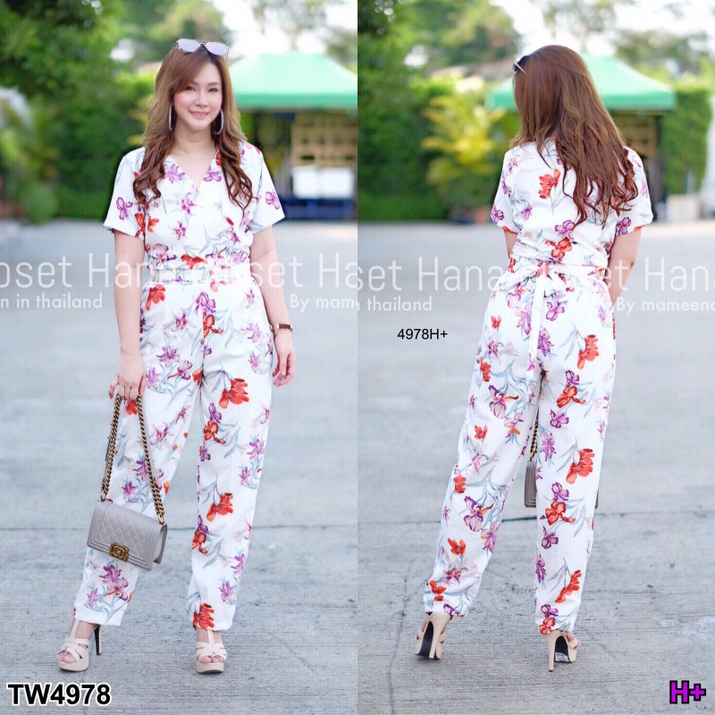เซท #สาวอวบ เสื้อไขว้หน้า+กางเกงขายาว TW4978