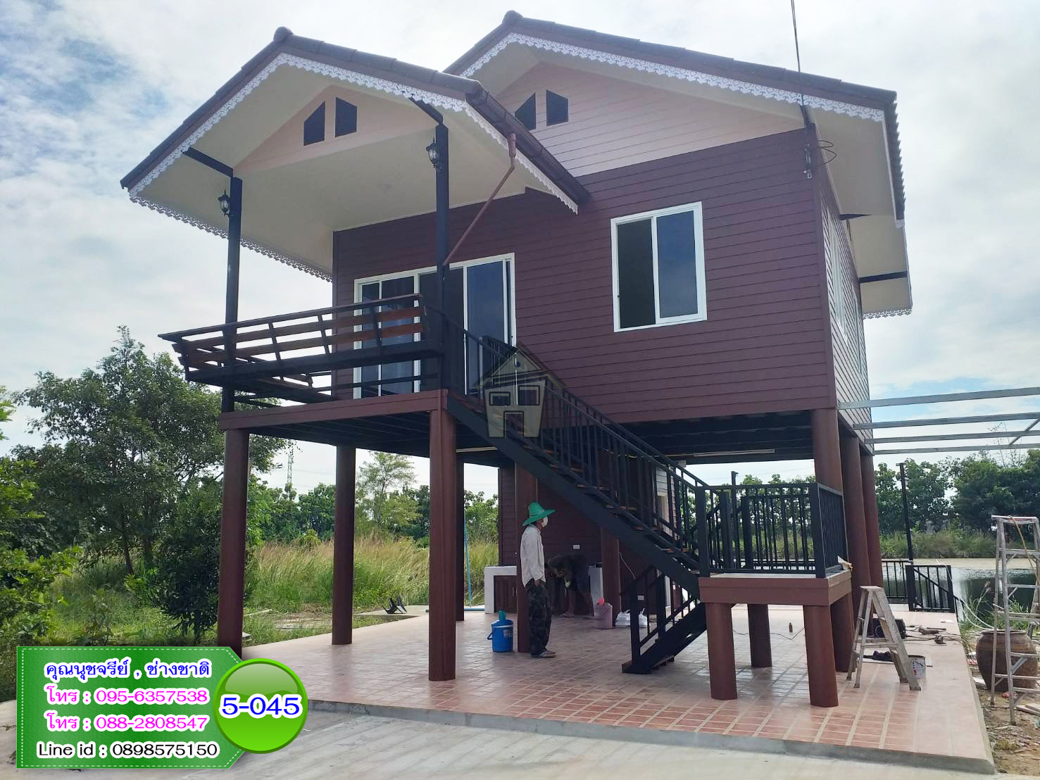5-045 บ้านน็อคดาวน์ - บ้านหลังใหญ่ - ทรงจั่วมุกซ้อน