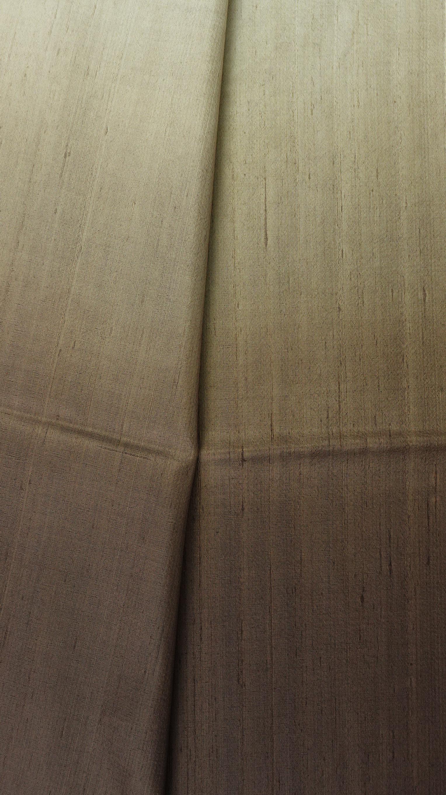 ผ้าไหมย้อมสไลด์สี ไหมบ้านทอมือ 2ตะกอ สีครีมทอง-สีทองน้ำตาลเข้ม เลือกขนาด รหัส BT-TT-022468514