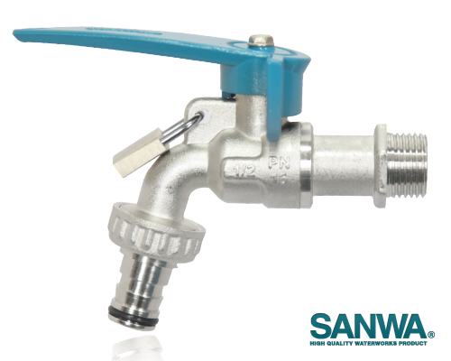 SANWA ก๊อกบอลสนาม+กุญแจ 1/2 นิ้ว ซันว่า (ตัว)