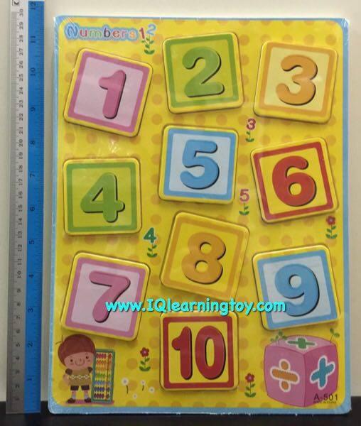 ภาพตัดต่อชุดตัวเลข 1-10 สอนการเล่นจับคู่ตัวเลขที่เหมือนกัน สำหรับเด็กเล็กแล้วเป็นการฝึกการสังเกต การเรียนรู้เรื่องสี และรูปลักษณ์ความแตกต่างของตัวเลข