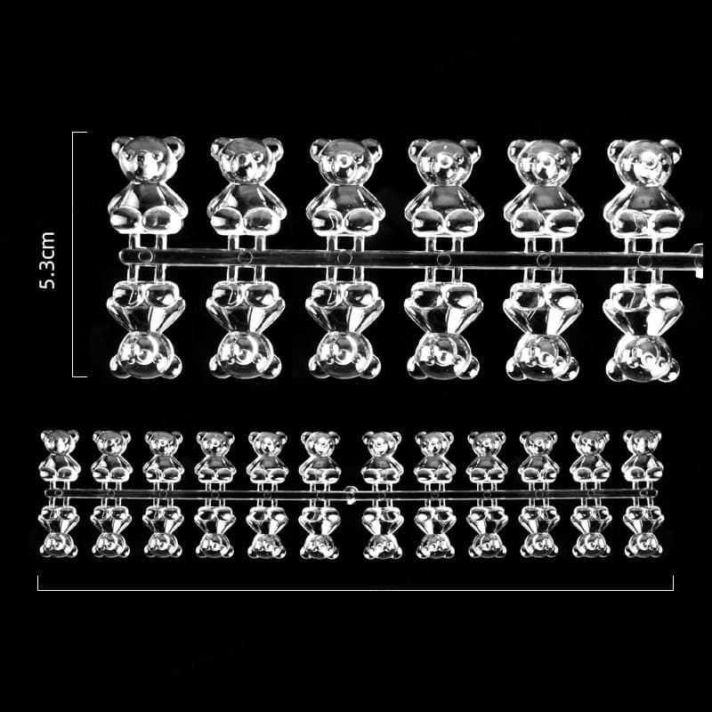ชาร์ตสีรูปหมี ชาร์ตโชว์สี แผ่นชาร์ตรูปหมี ชาร์ตทาเล็บสีใส ชาร์ต3D 1เซต/120ชิ้น