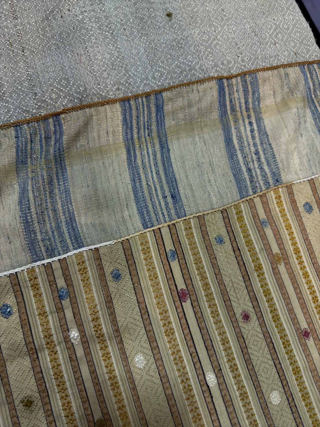 ซิ่นขิดไหม ต่อหัว ต่อเชิง ขนาด1x2เมตร สีเหลืองทองนวล รหัส R4F-155-1246812