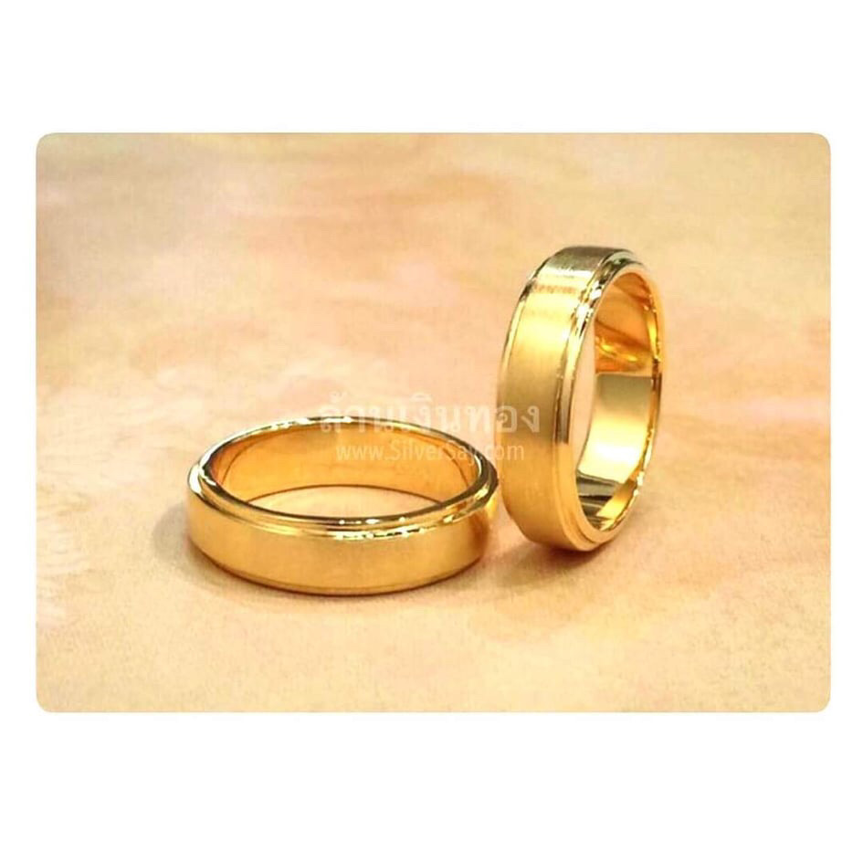 แหวนเกลี้ยง 5 มม.ขอบข้างลดระดับรอบวง/แลขนแมว/สีทองคำ22k/สำหรับสลักชื่อ