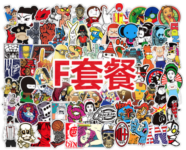 สติ๊กเกอร์ (set 100 ชิ้น) ติด ตกแต่ง กระเป๋า โน๊ตบุ๊ค ของใช้จิปาถะ