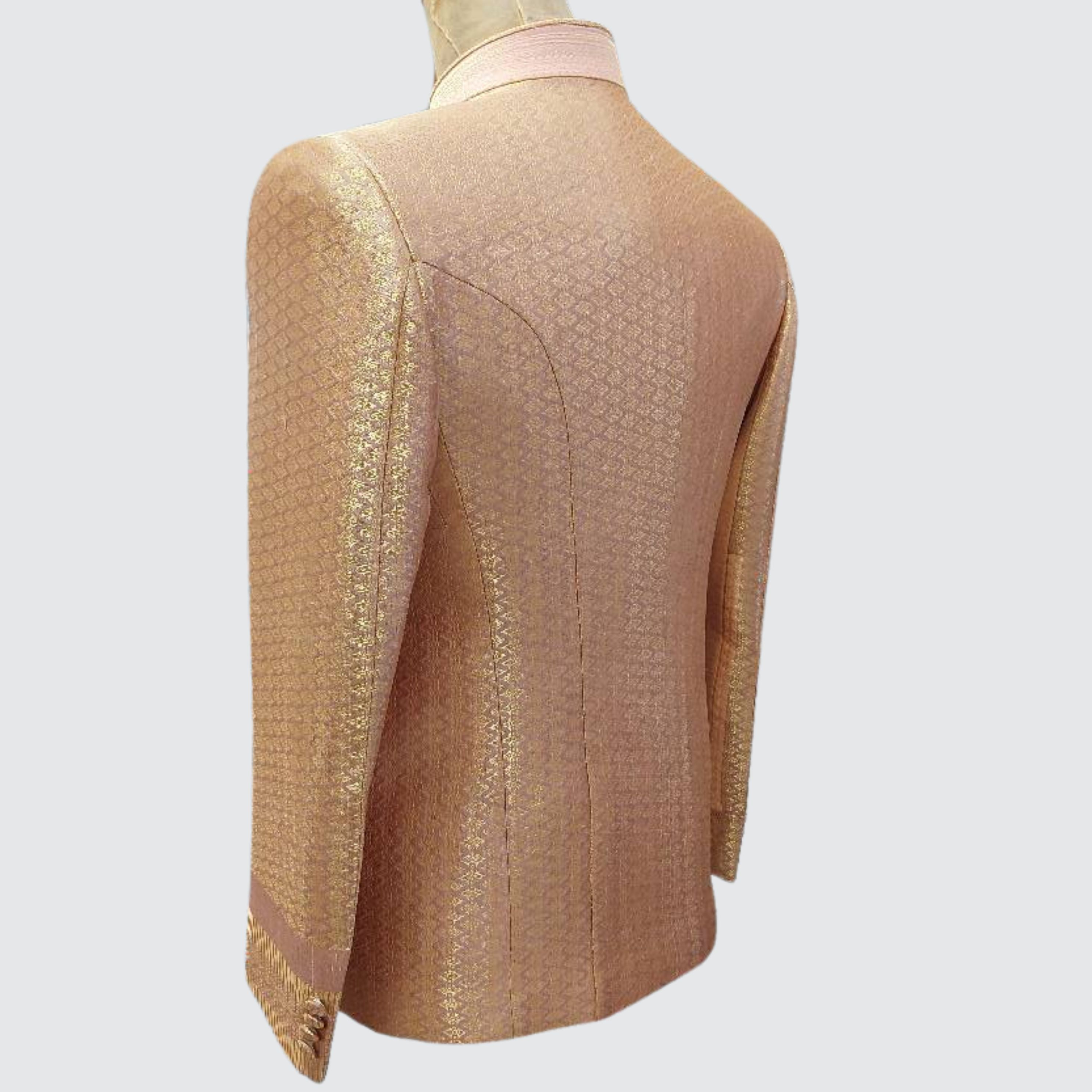 เสื้อสูทพระราชทาน แขนยาว ไหมยกดอกสุรินทร์ | ตัดเย็บตามรูปร่าง | เลือกสีผ้า ส่งไซส์ได้