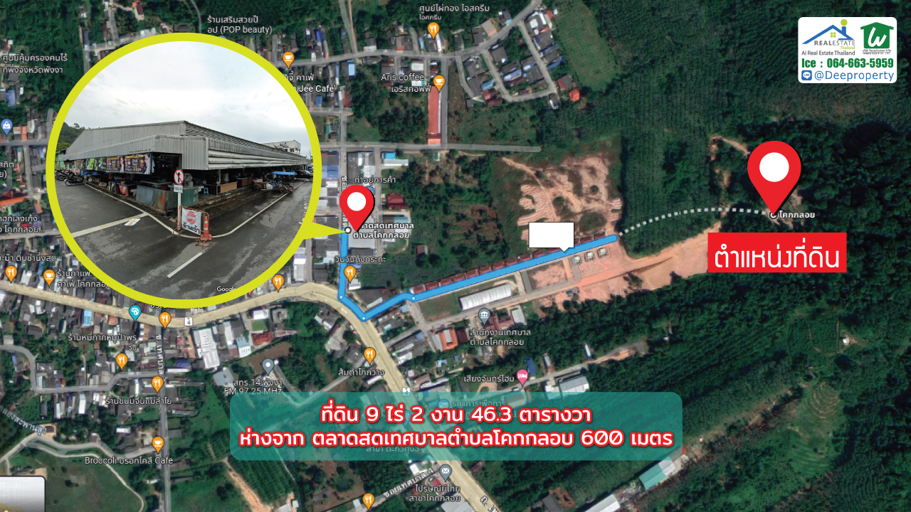 🏡ขายที่ดินพังงาซีวิว Sea View ขนาด 9-2-46.3ไร่ หลังเทศบาลโคกกลอย เข้าออกสะดวก ราคาถูก
