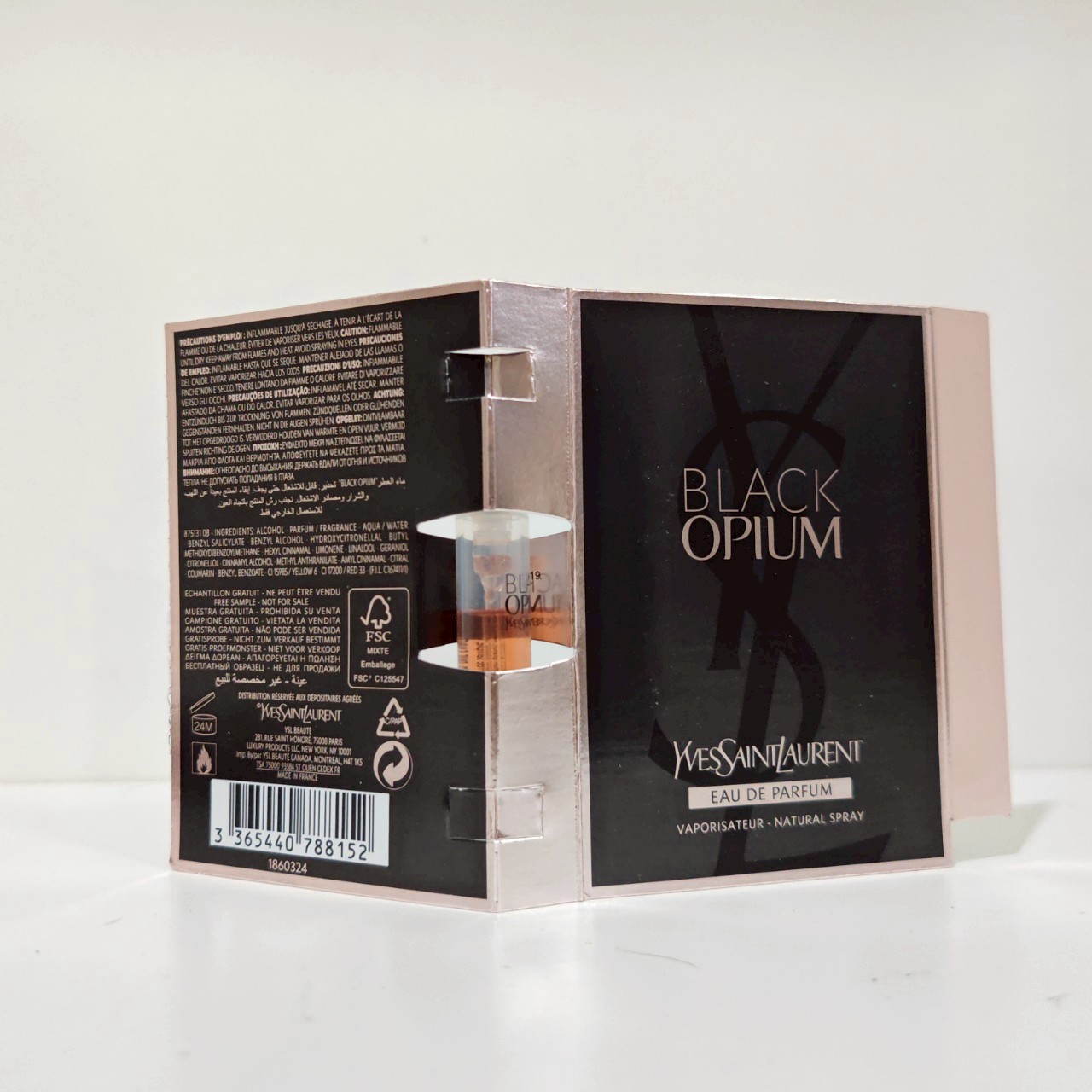 น้ำหอมไวออลหลอดทดลอง YSL Black Opium EDP 1.2ml Spray Sample Vial แบบหลอดทดลอง น้ำหอมไวออลแบบหลอด