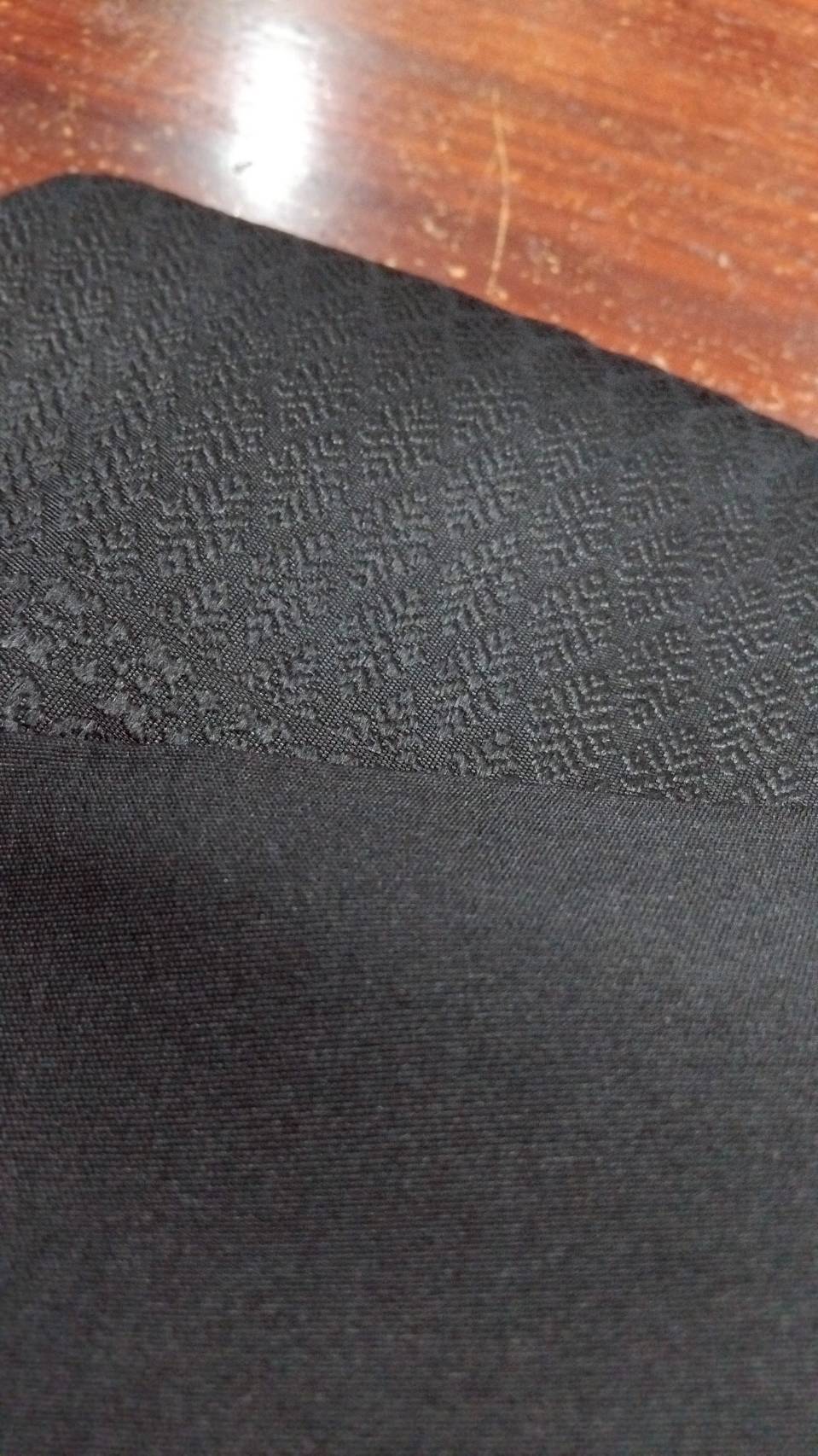 (ผ้าชุด)ไหมยกสุรินทร์ ขนาด 1x4เมตร (ลาย 2เมตร+สีพื้น 2เมตร) สีดำสนิท รหัส N10-NY-0311683