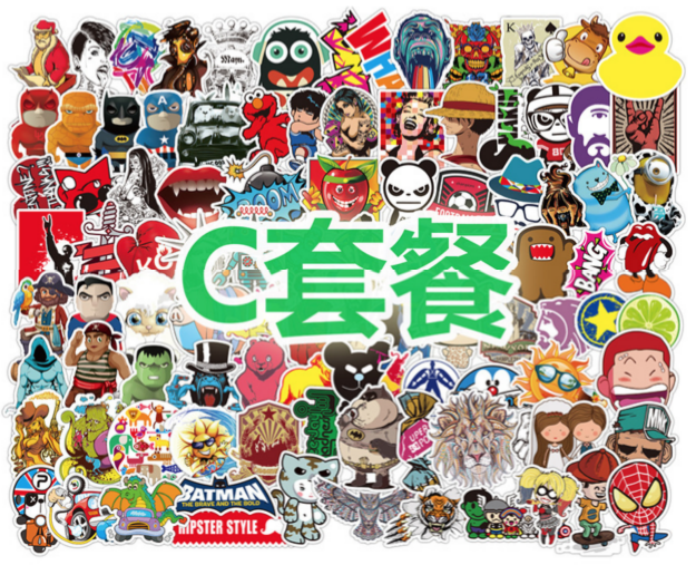 สติ๊กเกอร์ (set 100 ชิ้น) ติด ตกแต่ง กระเป๋า โน๊ตบุ๊ค ของใช้จิปาถะ