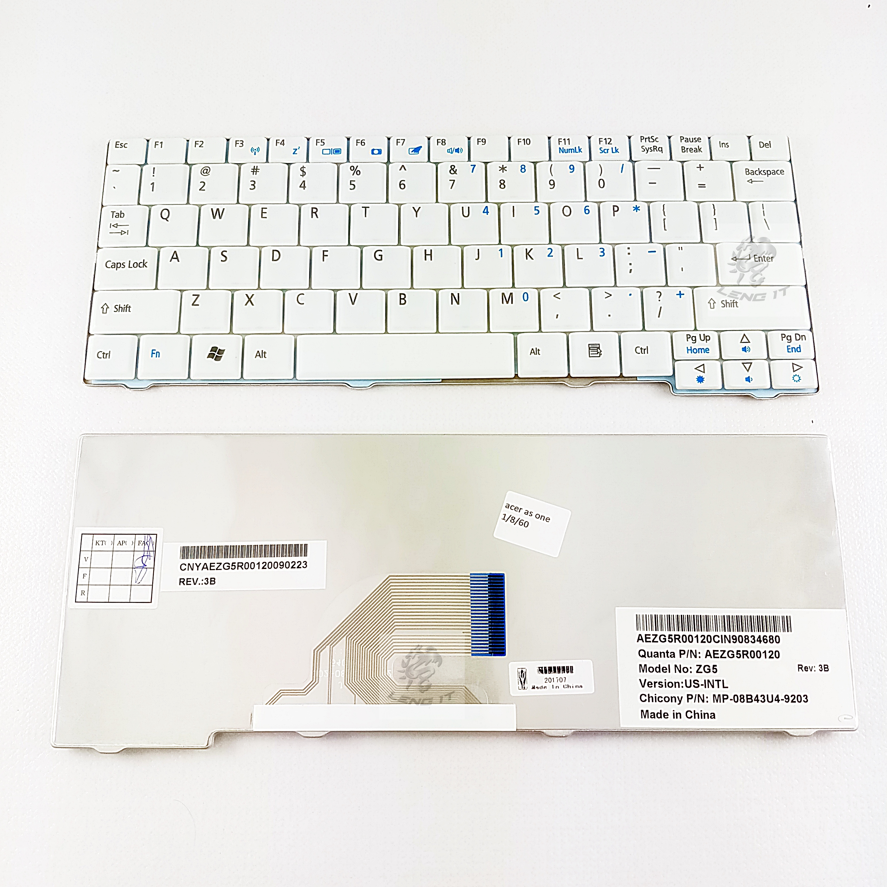 KEYBOARD ACER ASPIRE ONE สีขาว