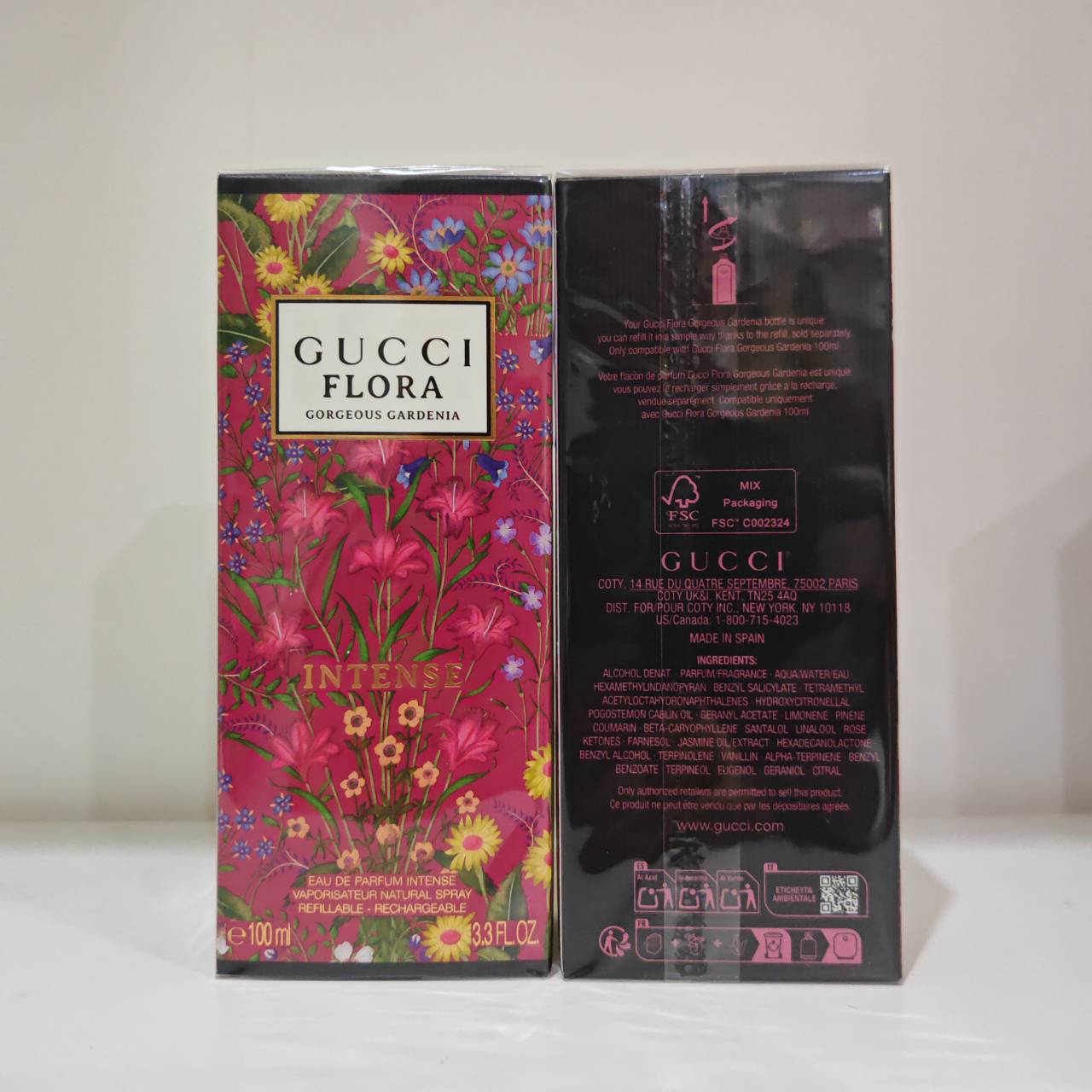น้ำหอมแท้ Gucci Flora Gorgeous Gardenia Eau de Parfum Intense 100ml กล่องซีล