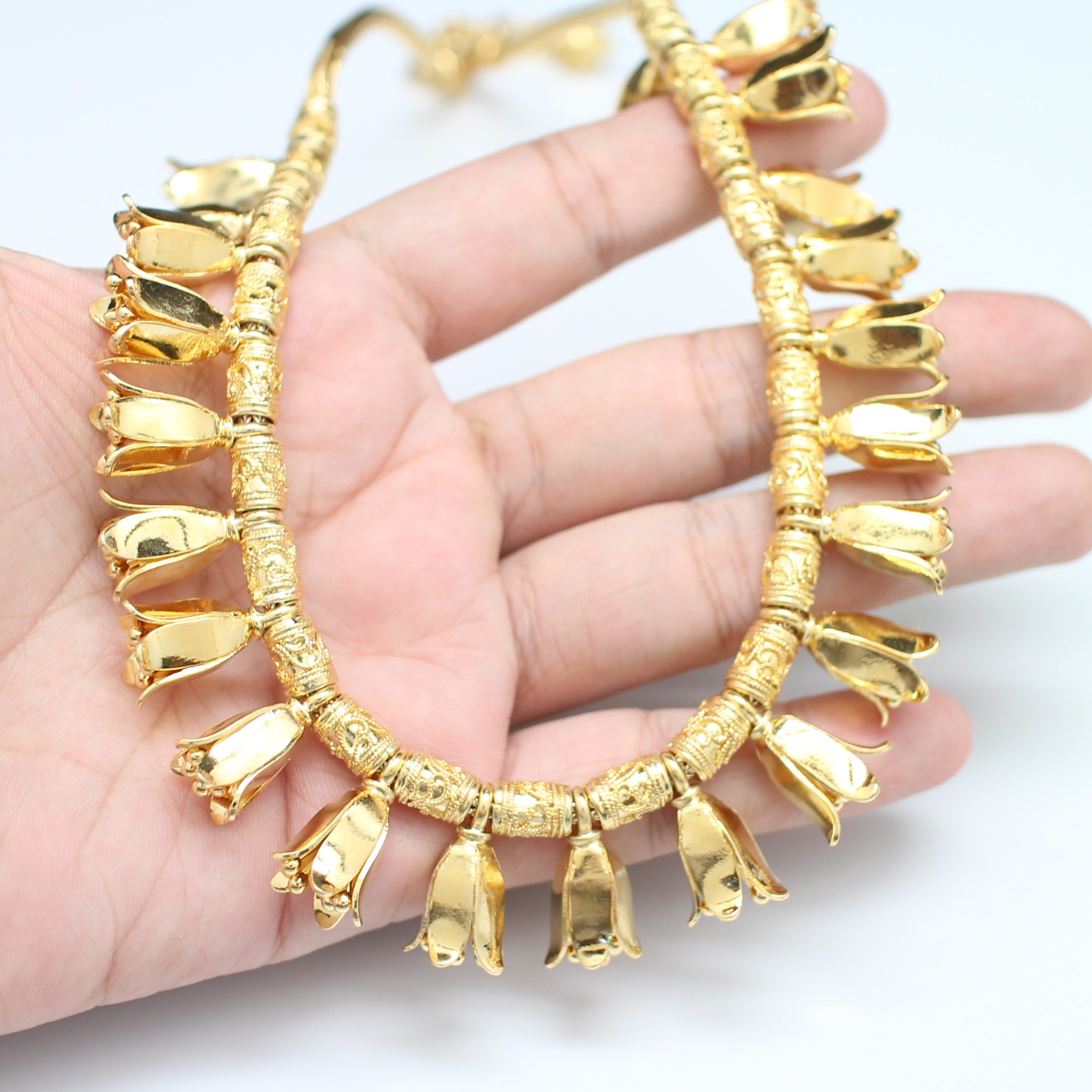 SI366 สร้อยคอดอกบปีบตุ้งติ้ง เงินแท้ 92.5% นน. 103.7 กรัม ยาว 17 นิ้ว