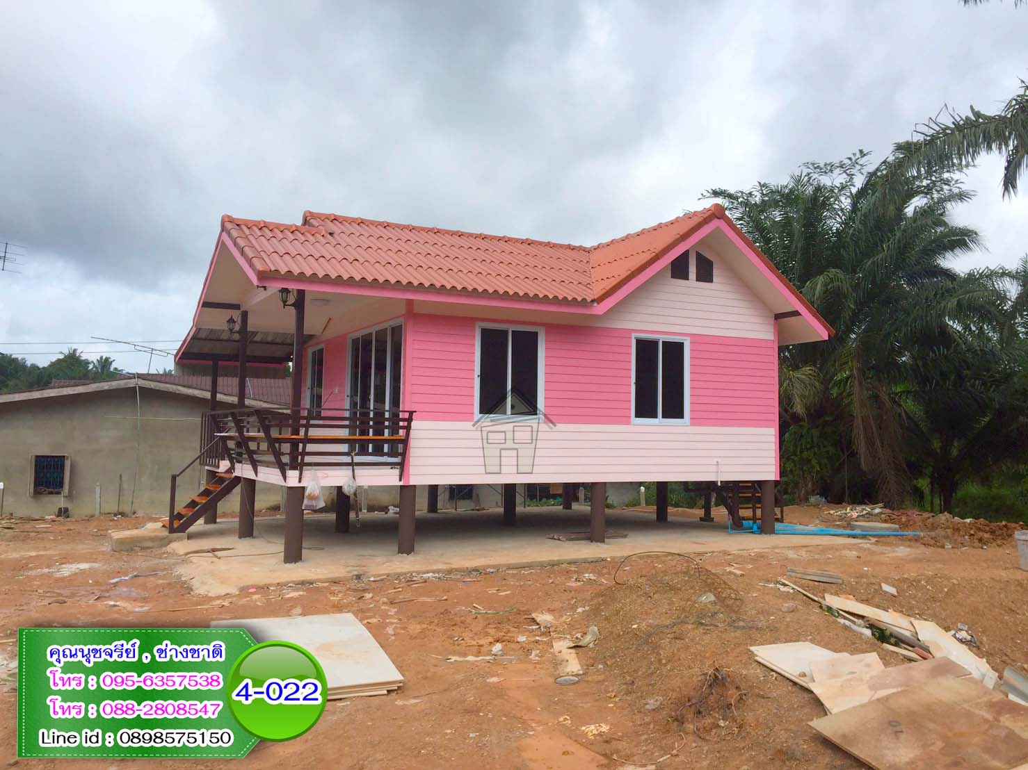 4-022 บ้านน็อคดาวน์ ทรงจั่วมุกซ้อน