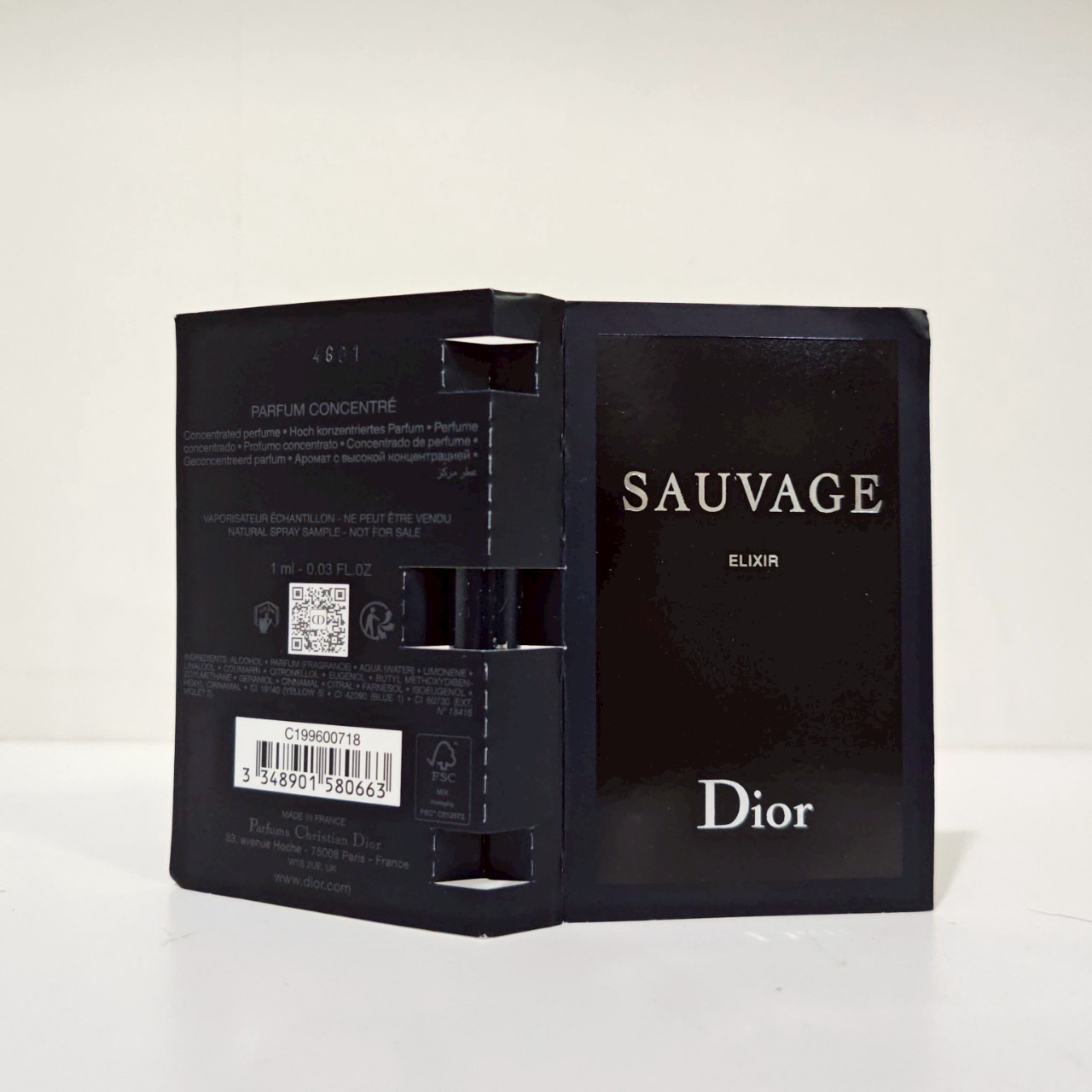 น้ำหอมไวออลหลอดทดลอง Dior Sauvage Elixir Eau de Parfu 1ml Spray Sample Vial แบบหลอดทดลอง น้ำหอมไวออลแบบหลอด