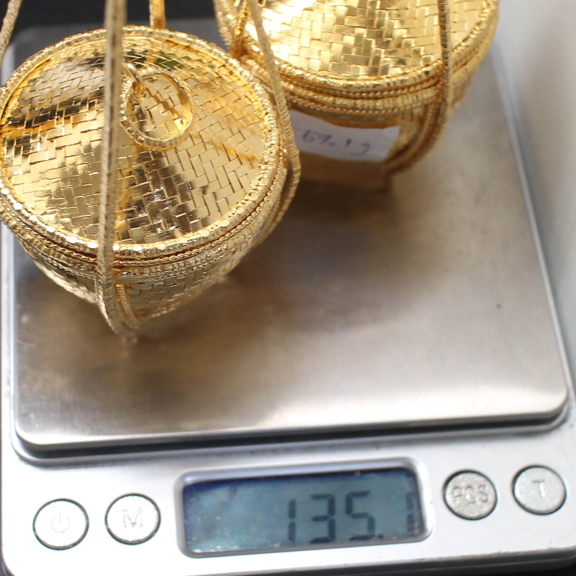 SI375 หาบเงินหาบทอง 1 คู่ เงินแท้ 92.5% ชุบทอง นน. 135.1 กรัม