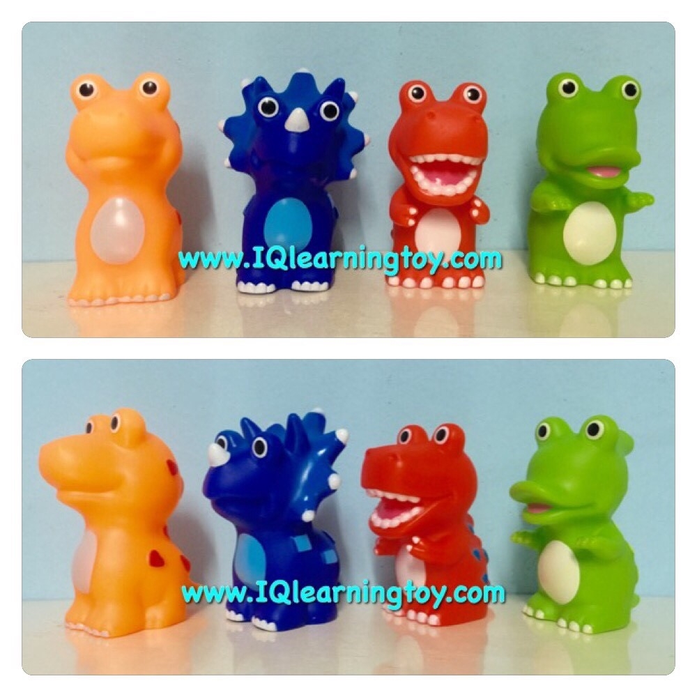 ตุ๊กตายางรูปไดโนเสาร์ 4 ตัว น่ารัก สีสันสดใส บีบมีเสียง เล่นน้ำได้ ช่วยพัฒนากล้ามเนื้อมือ ส่งฟฟรี