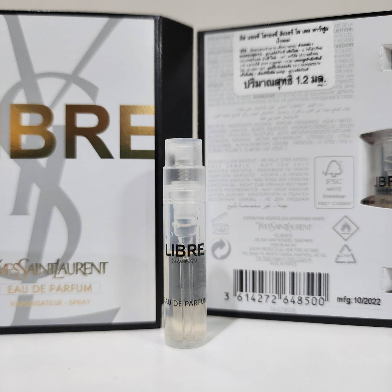 น้ำหอมไวออลหลอดทดลอง YSL Libre EDP ขนาด 1ml Spray Sample Vial ขนาดทดลองแบบ VIAL