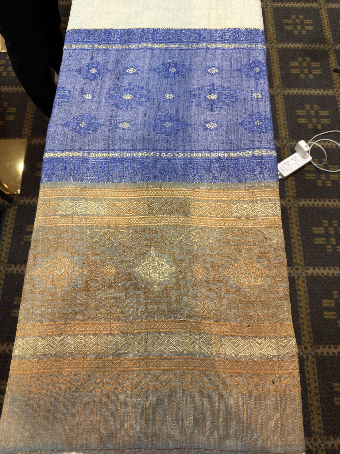 ซิ่นขิดไหม ต่อหัว ขนาด1x2เมตร สีน้ำเงิน รหัส R4F-155-1246820