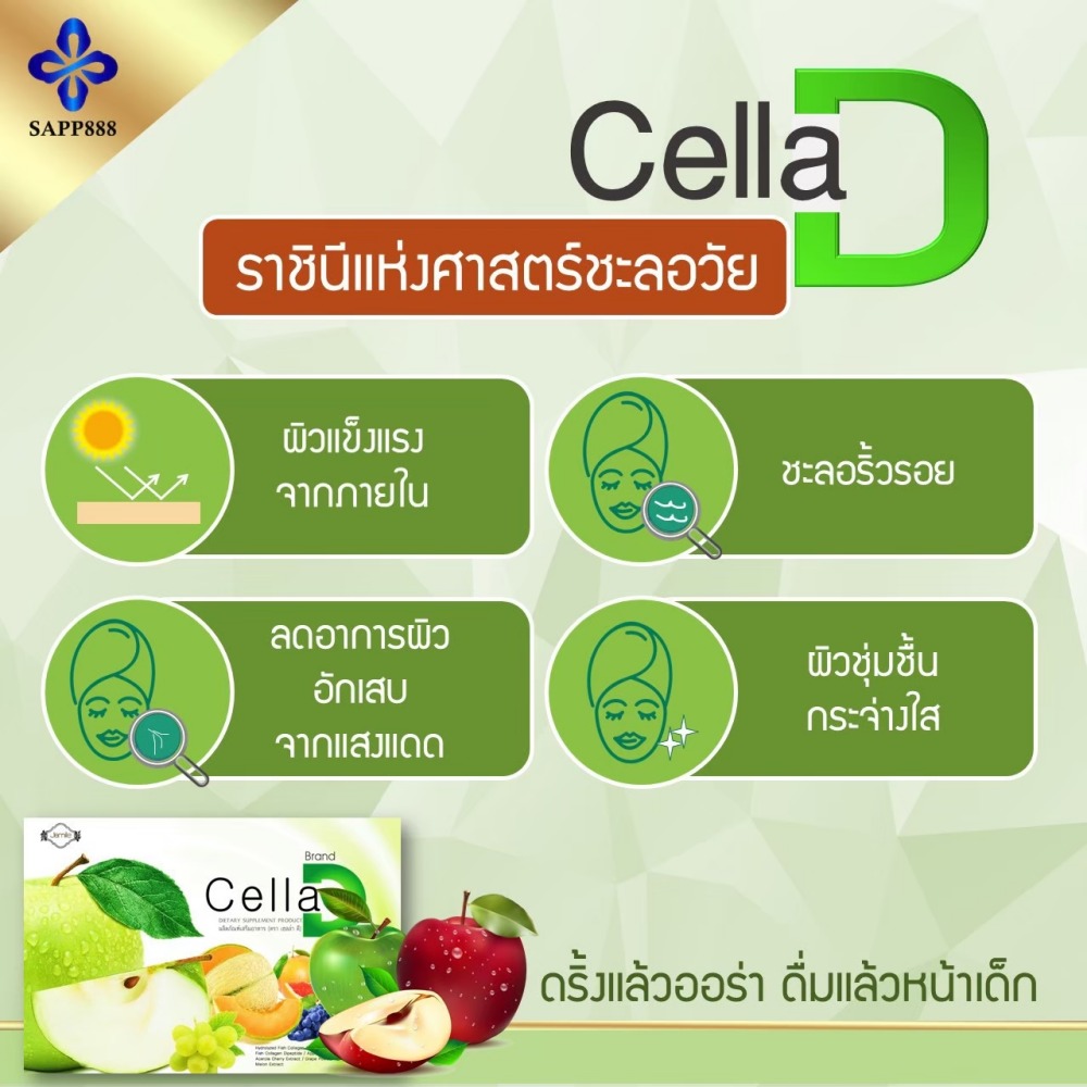 เซลล่าดี CellaD นวัตกรรม CellSynapse ดื่มแล้วหน้าเด็ก ผิวออร่า