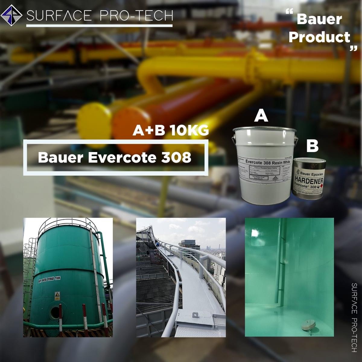 Bauer Evercote 308 (Resin+Hardener) (A+B) ป้องกันการกัดกร่อนจากสนิม ความชื้น น้ำเค็ม