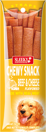 ขนมสุนัข SLEEKY ชิววี่สแน็ค รสเนื้อชีส (ชนิดแผ่น - สำหรับหมาใหญ่)