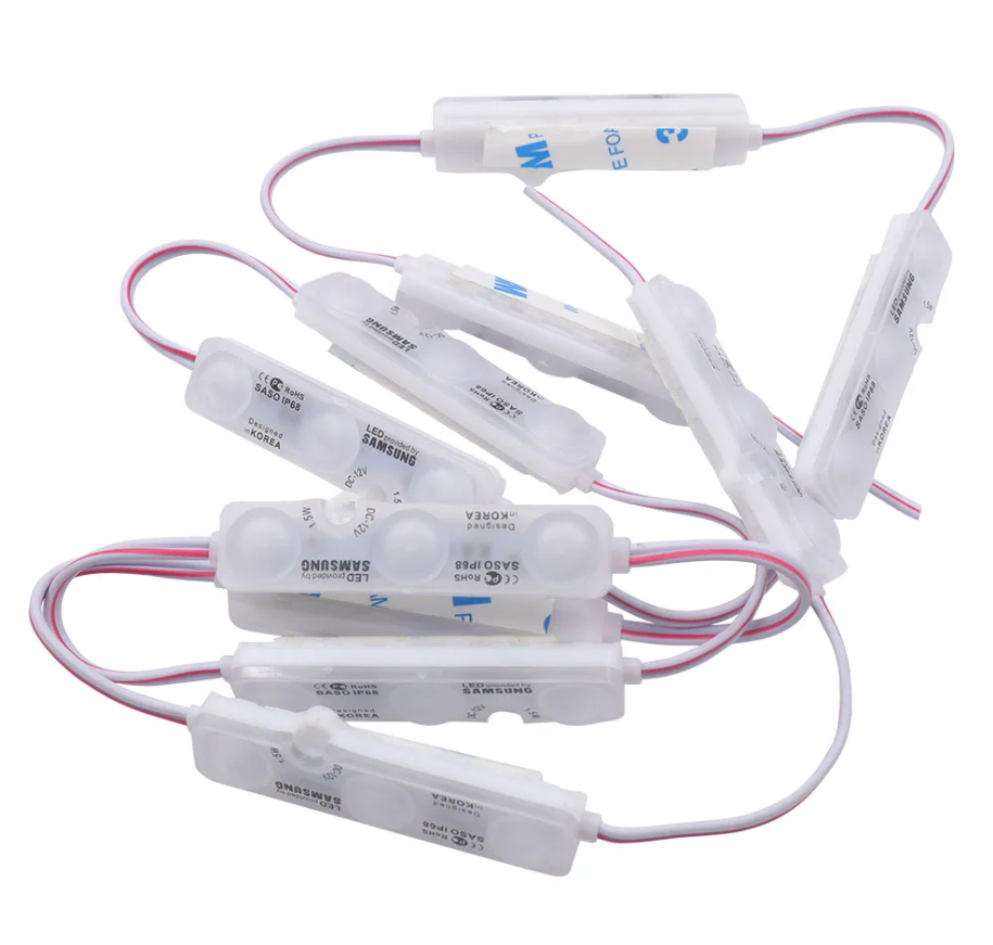 LED Module 1.5W 12V PVC เลนส์กระจายแสง สีขาว