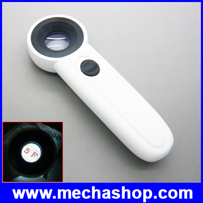 กล้องส่องพระ กล้องส่องจิวเวอร์รี่ พร้อมไฟ LED ขยาย40X Glass Magnifying Magnifier Jeweler Eye Jewelry Loupe Led Light