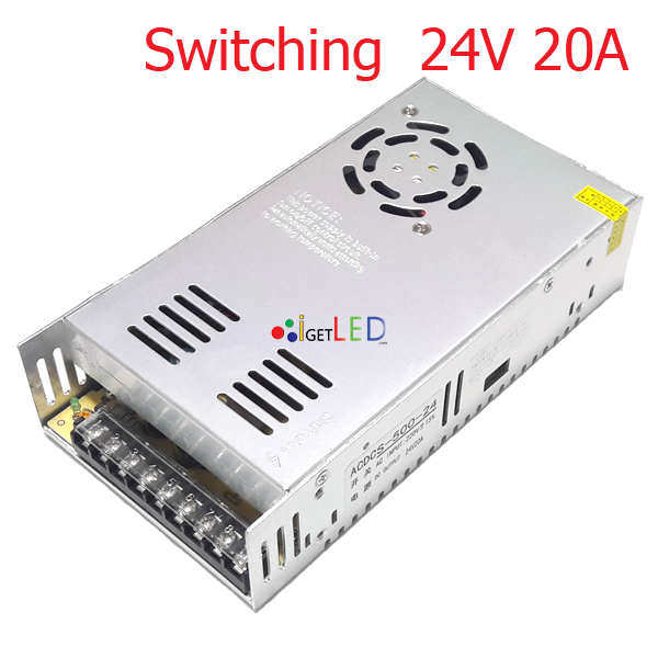 สวิทช์ชิ่งจ่ายไฟ 24V 20A 480W กล่องอลูมิเนียม Switching Power Supply สวิตชิ่งเพาเวอร์ซัพพลาย